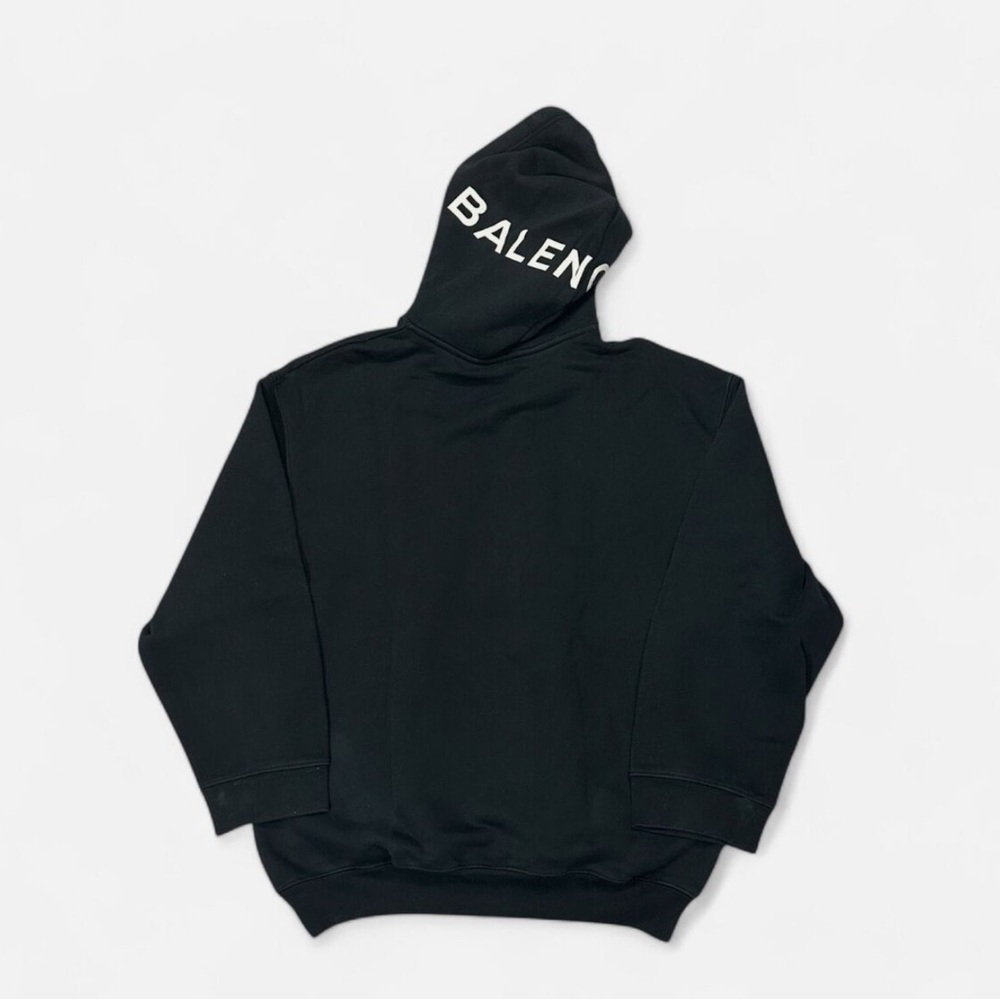 Balenciaga Black Hoodie with Logo Detail